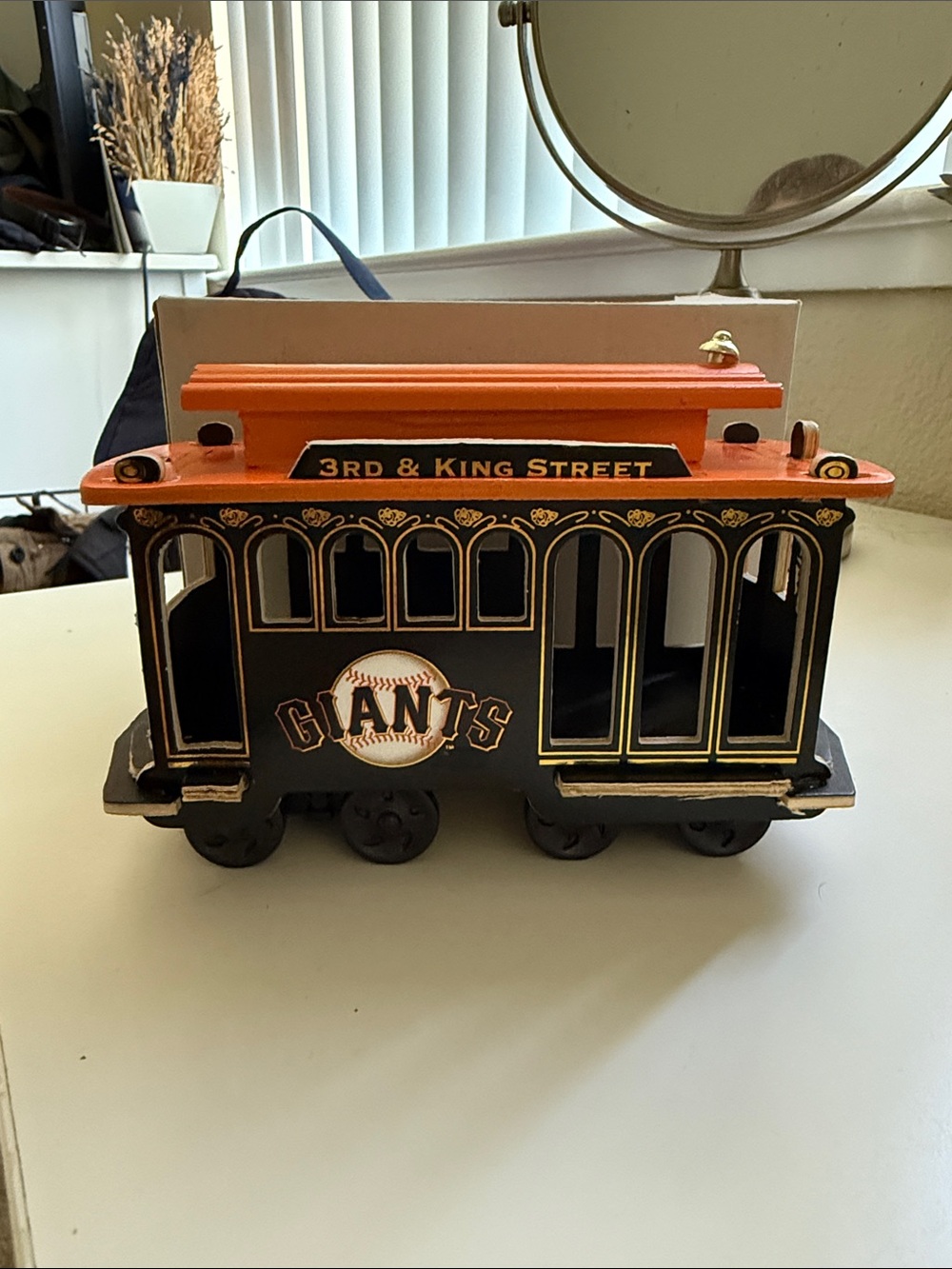 San Francisco Decorative Cable Car Figurine - Black & Orange